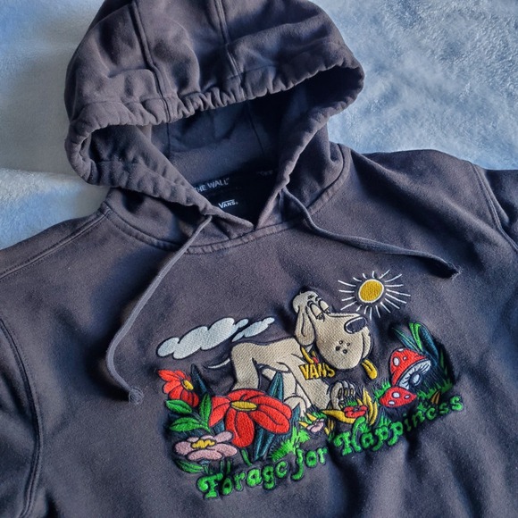 Vans Tops - Vans Black Hoodie with Colorful Scooby-Doo Garden Embroidery